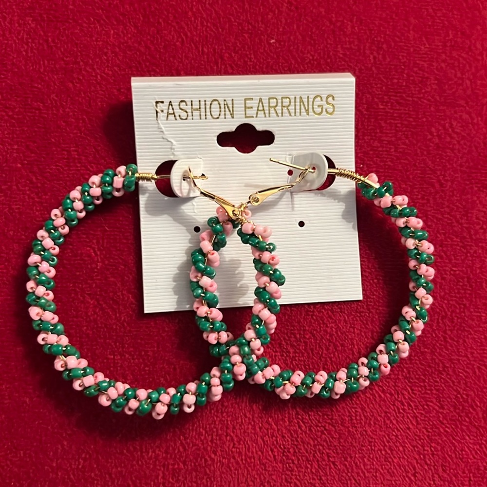 Pink & Green Hoops